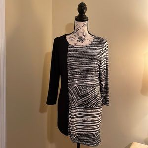 CHICO’S NWT Geometric Stripe 3/4 Sleeve Top Size 1 (8-10)